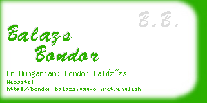 balazs bondor business card